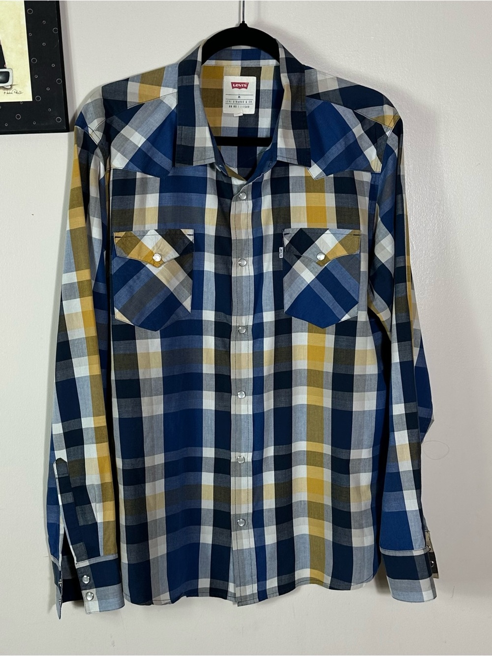 Levi's cowboy menβs Blue Plaid Button-Up Shirt